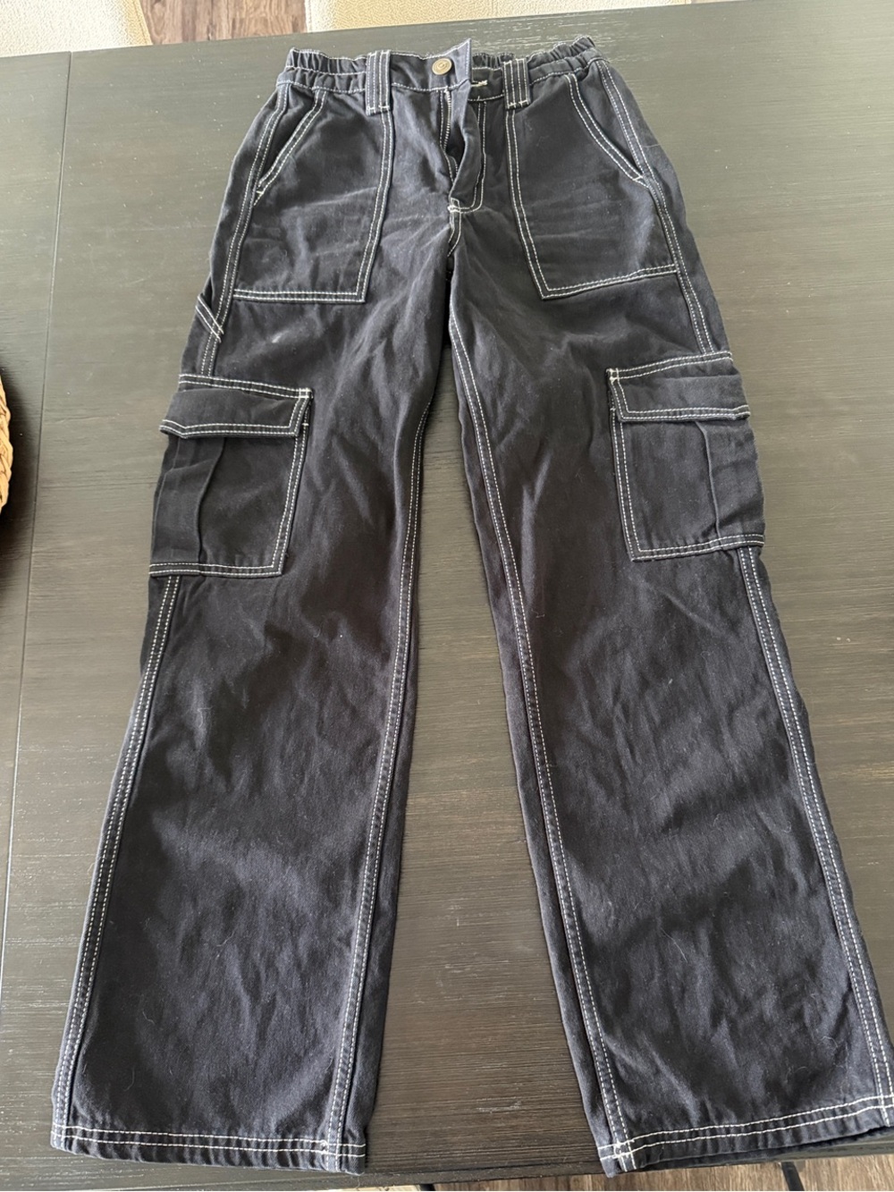 BDG black Cargo Pants with Contrast Stitching